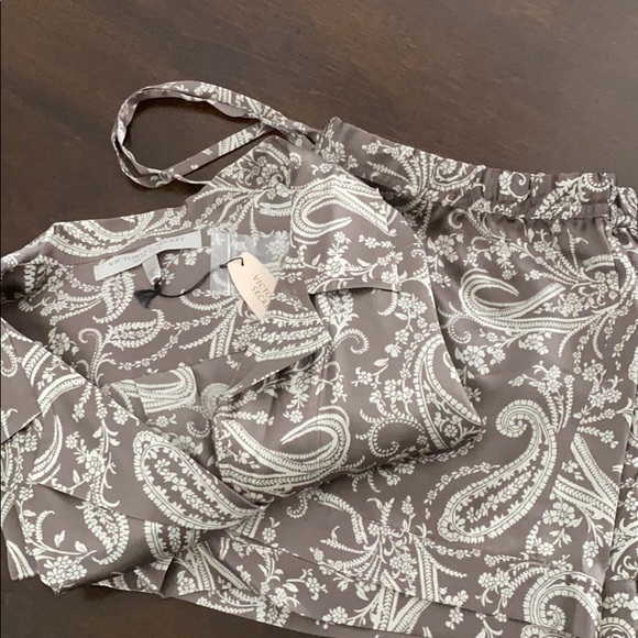 Victoria's Secret Other - Silk Paisley Button down and shorts PJs.